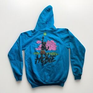 Vintage 1989 Hobie Surf Shop Hoodie Mens Large Teal USA Made 50/50 Beach Coastal